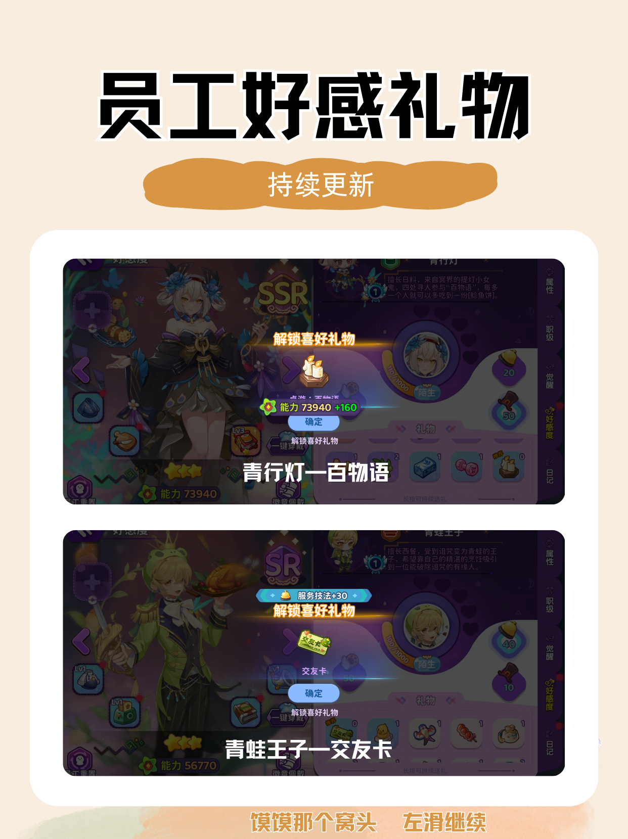 梦境食旅好感度攻略   员工好感度礼物对应的人物一览表[多图]图片5