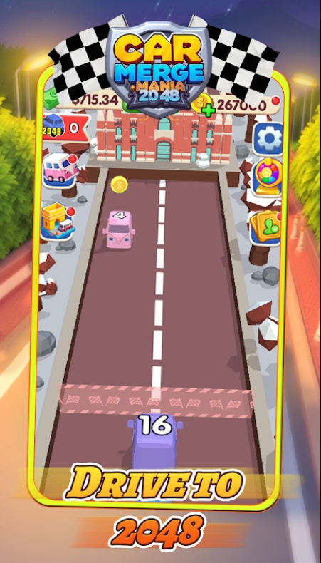 汽车合并狂热2048红包版图2